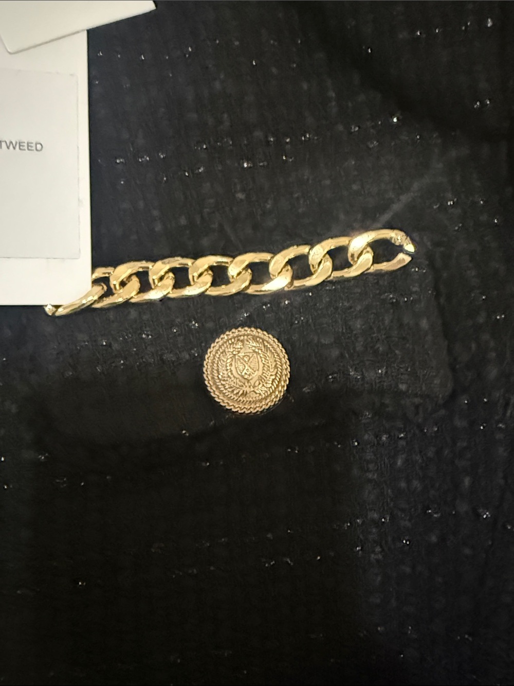 Generation Love Black Tweed Chain-Trim Jacket-S - Picture 3 of 6
